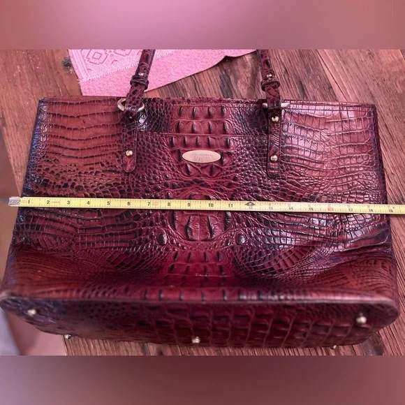 L
Brahmin Crocodile-Embossed Tote in Rich Burgundy - Picture 6 of 10
